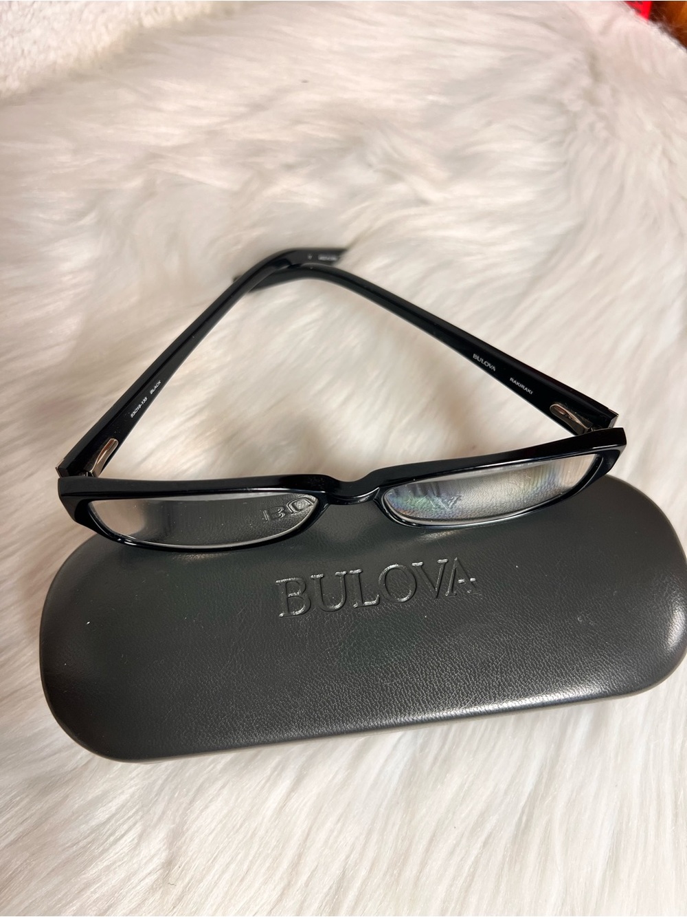 Bulova Black Rectangular Eyewear with Matching Case